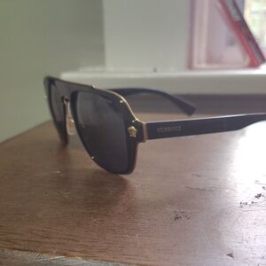 Versace Black Sunglasses with Gold Trim